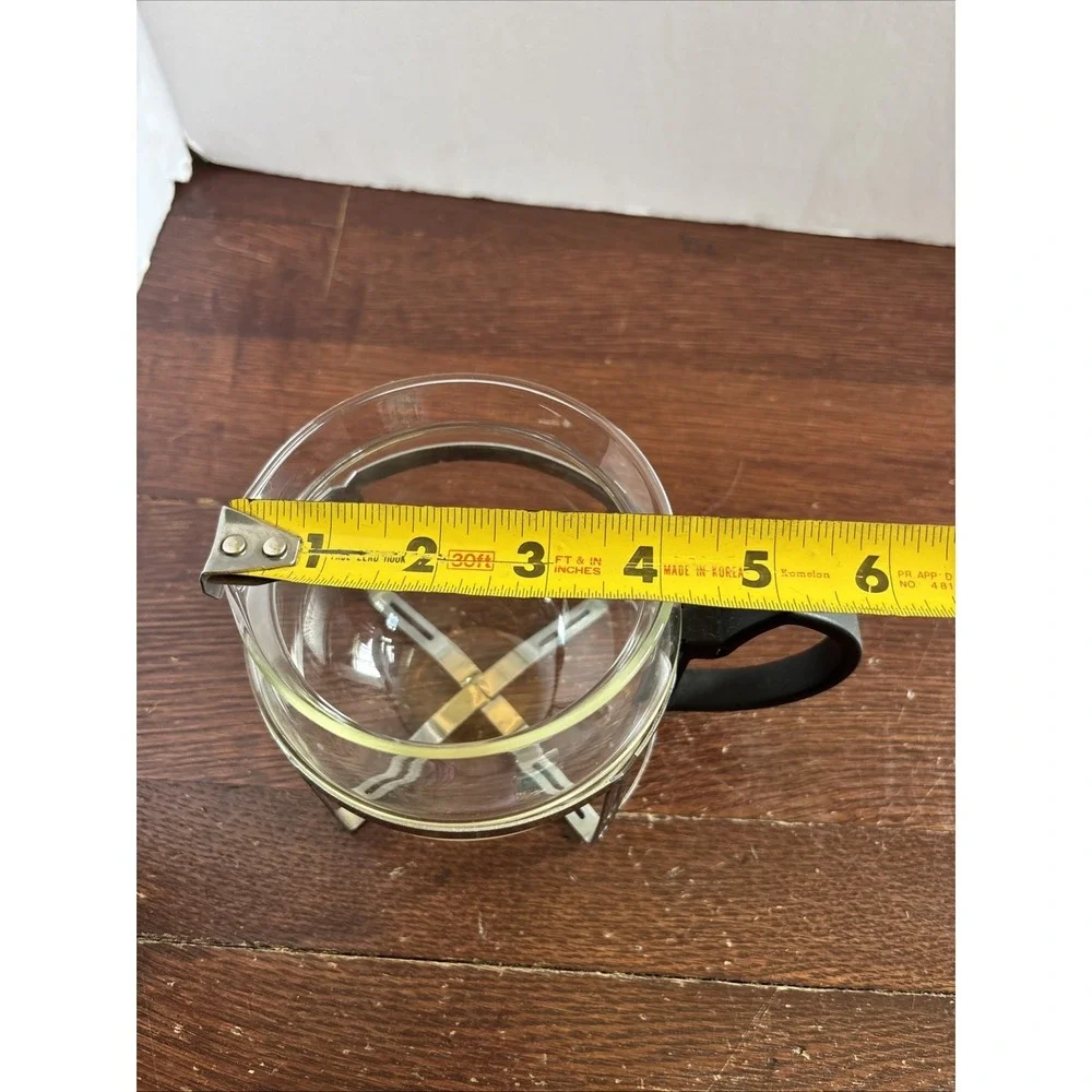 RARE VINTAGE GLASS & METAL‎ 2 CUP TEA POT ONLY~EXCELLENT CONDITION~TEA POT